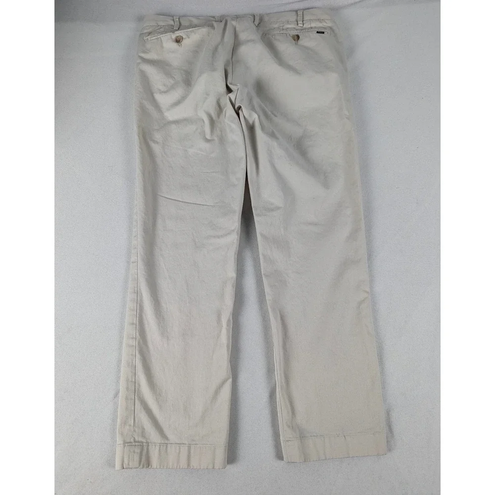 Polo Ralph Lauren Mens Stretch Slim Fit Chino Pants Tan Beige 34/32 Cotton Twill